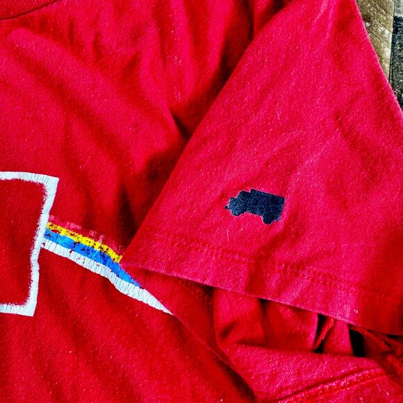 TRUKFIT Pink Floyd Parody T Shirt Womens 2XL Red with Dark Side Of Moon Rainbow - Picture 3 of 10